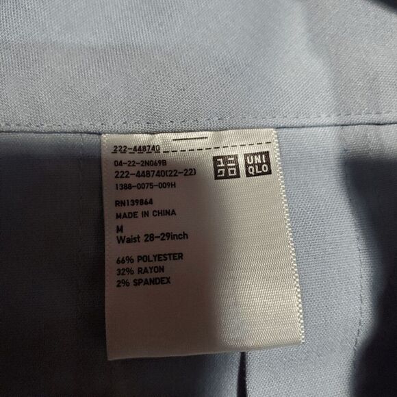 Uniqlo Skirt Womens Medium Blue Pleated Mini Solid Casual High Waist Back Zip - Picture 2 of 7